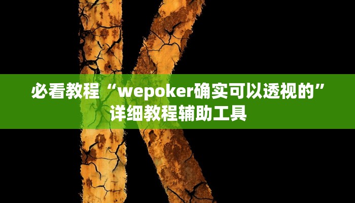必看教程“wepoker确实可以透视的”详细教程辅助工具