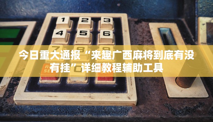 今日重大通报“来趣广西麻将到底有没有挂”详细教程辅助工具